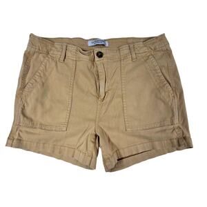 Liverpool Los Angeles Gold Stretch Denim Shorts Double Button 4 Pocket